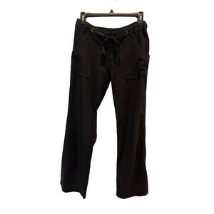 New Look black linen wide leg pants - S